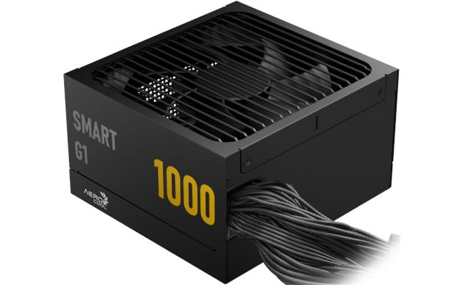 AeroCool SMART G1 1000W 80 Plus Gold Fix Cable (Non-Modular) ATX 3.1 (PCIe 5.1) High-performance Power Supply w/ Low-Profile Fan Curve