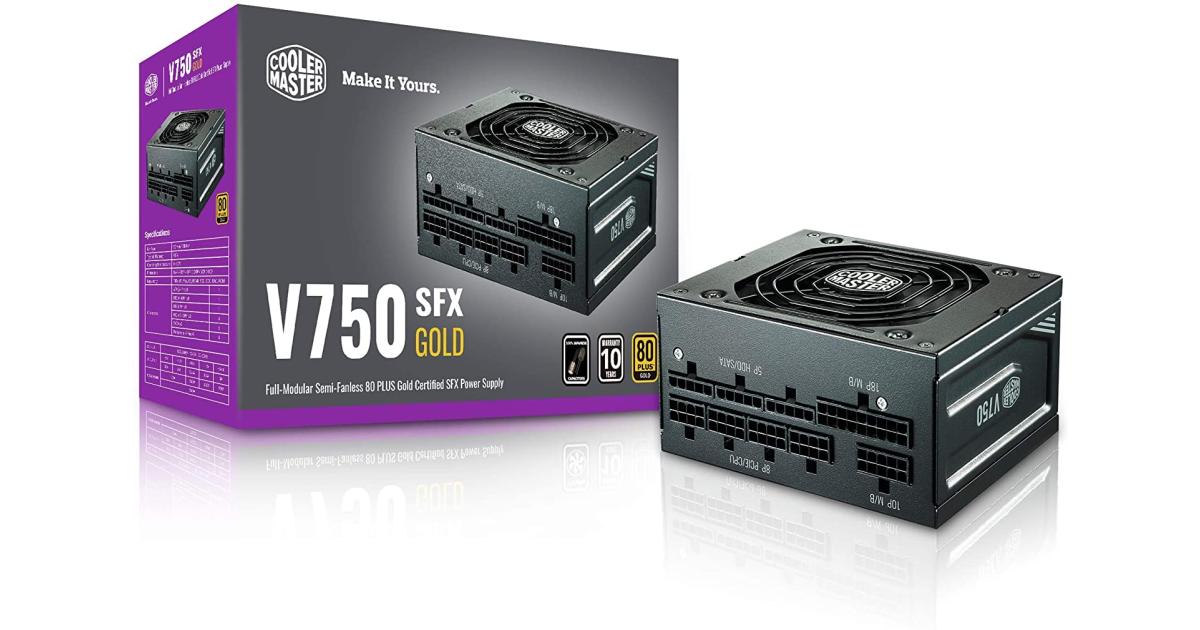 Cooler Master V750 SFX Gold Full Modular Power Supply, 750W, 80+ Gold
