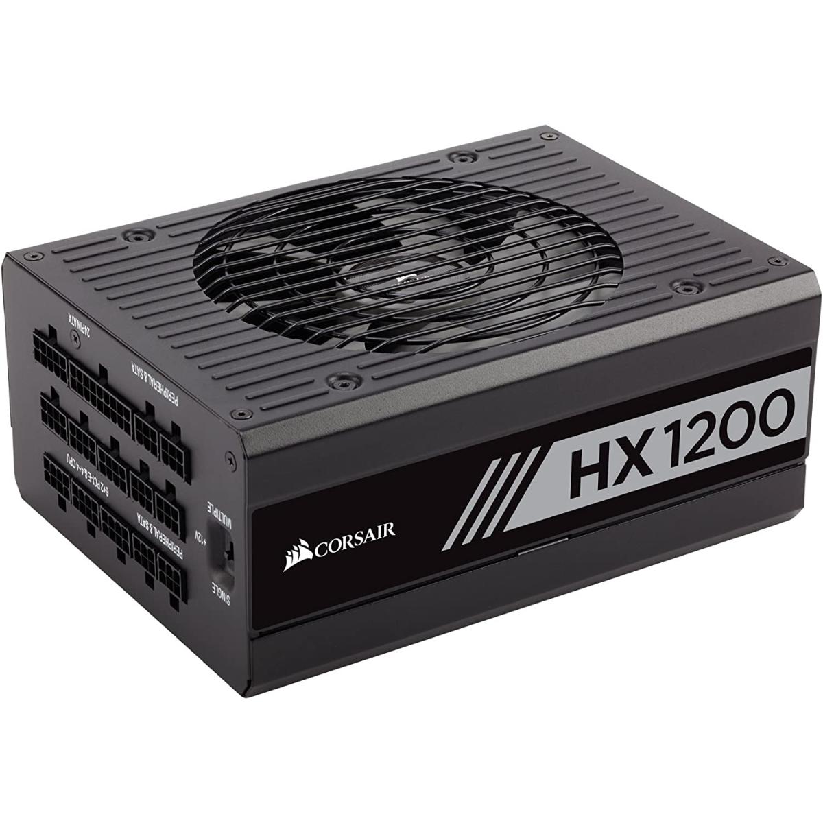 Corsair HX1200, 1200W, ATX Fully Modular Power Supply, 80+ Platinum Certified w/ 135mm FDB fan with Zero RPM mode