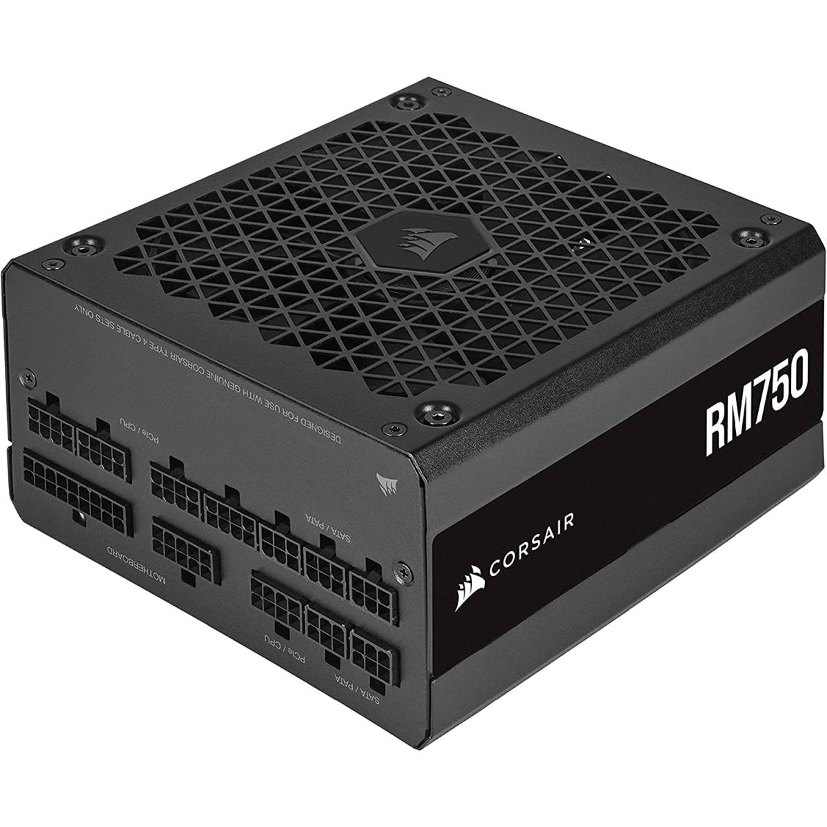 Corsair RM750 (2021), 750W, ATX Fully Modular Power Supply, 80+ Gold Certified w/ Low Noise 135mm & Zero RPM Fan Mode