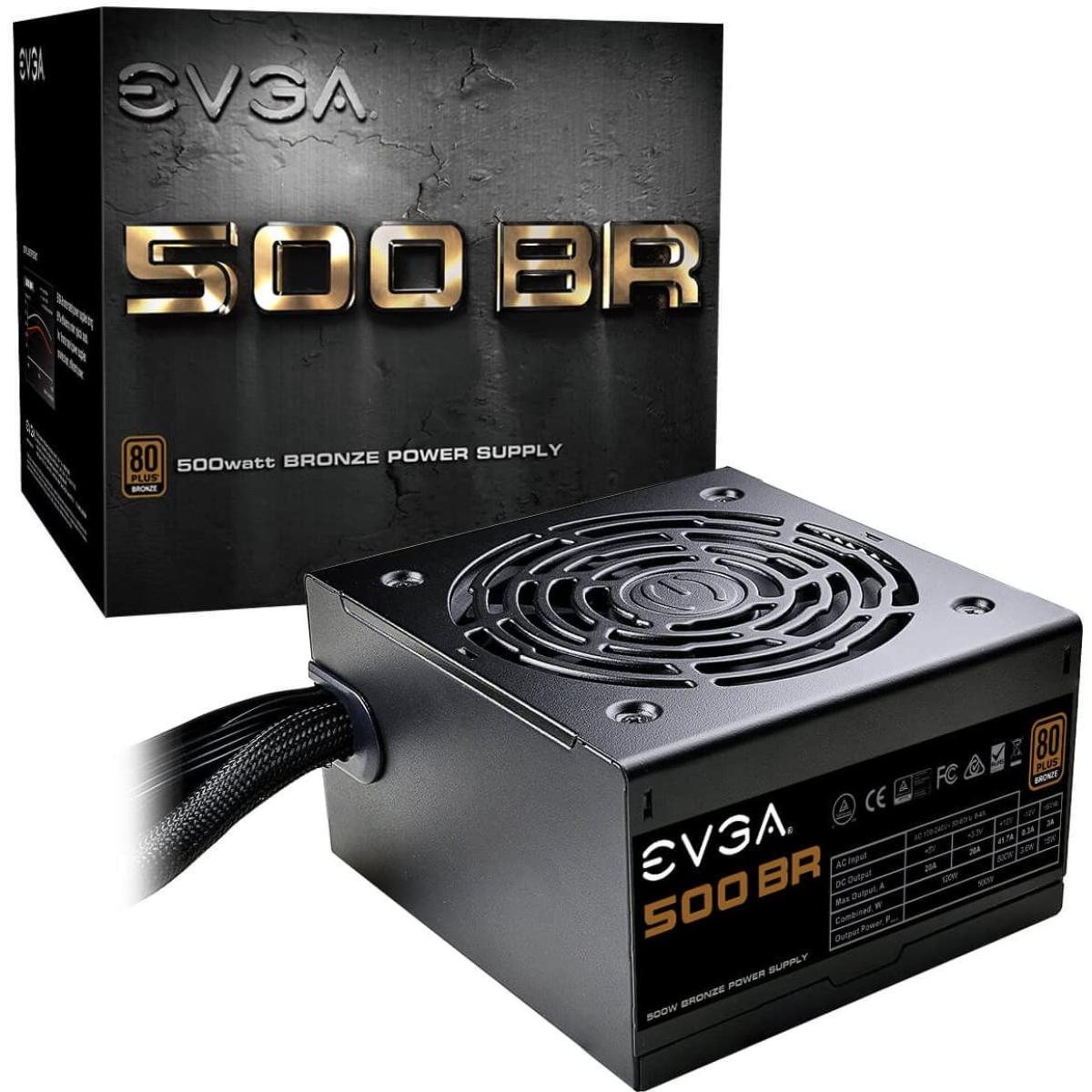EVGA 500 BR, 80+ BRONZE 500W,BR Series Power Supply With Heavy-duty protections