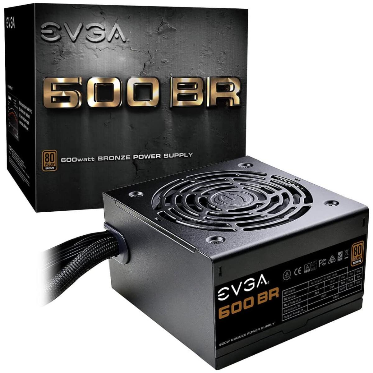 EVGA 600 BR, 80+ BRONZE 600W,BR Series Power Supply With Heavy-duty protections