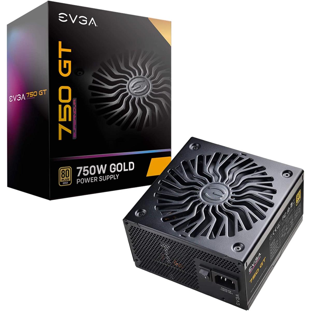 EVGA SuperNOVA 750 GT, 80 Plus Gold 750W, Fully Modular, Auto Eco Mode with FDB Fan, Includes Power ON Self Tester, Power Supply