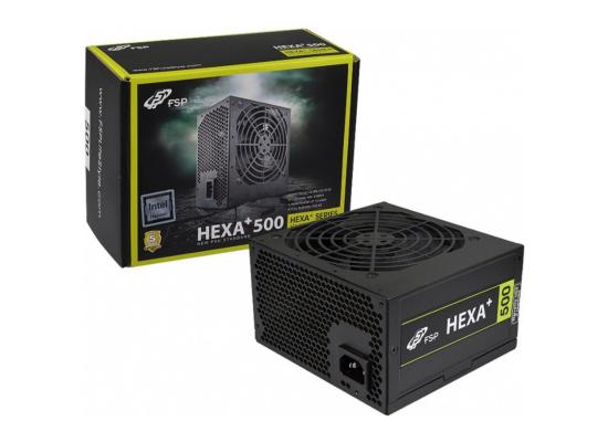 FSP HEXA+ Series H2-500 500W 80+ high-quality ATX Power Supply,120mm Quiet Fan Black