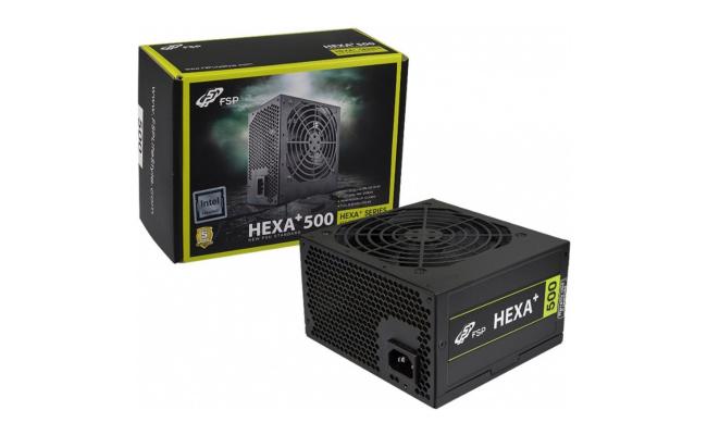 FSP HEXA+ Series H2-500 500W 80+ high-quality ATX Power Supply,120mm Quiet Fan Black