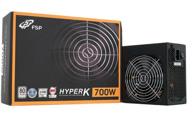 FSP HYPER K Series HYPER K 700W 80+ high-quality 85% Efficiency ATX Power Supply,120mm Quiet Fan Black & Black Ribbon Cables