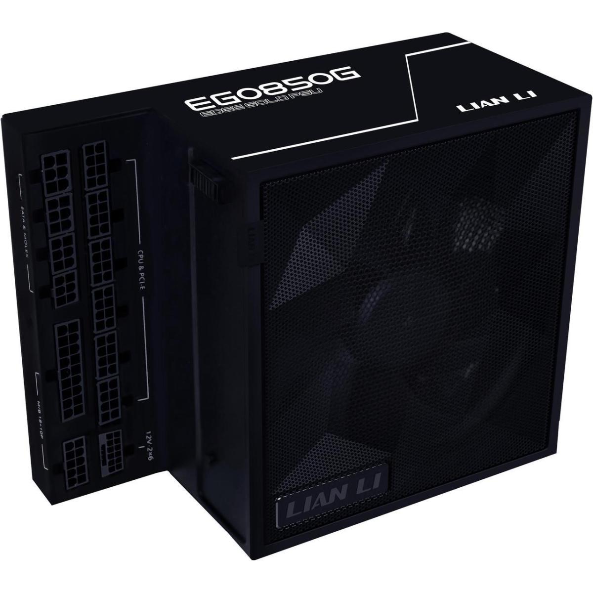 Lian Li Edge EG0850G 850W Gold (Black) (ATX 3.1) PCIE 5.1 (12V-2×6) 80 Plus Gold Full Modular Power Supply W/ Braided-Sleeved Cables