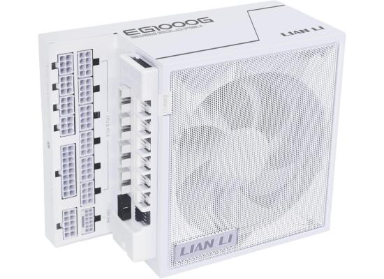 Lian Li Edge EG1000G 1000W Gold (White) (ATX 3.1) PCIE 5.1 (12V-2×6) 80 Plus Gold Full Modular Power Supply W/ Braided-Sleeved Cables + Detachable USB hub w/ 4 internal USB 2.0 Headers & 6 PWM Headers