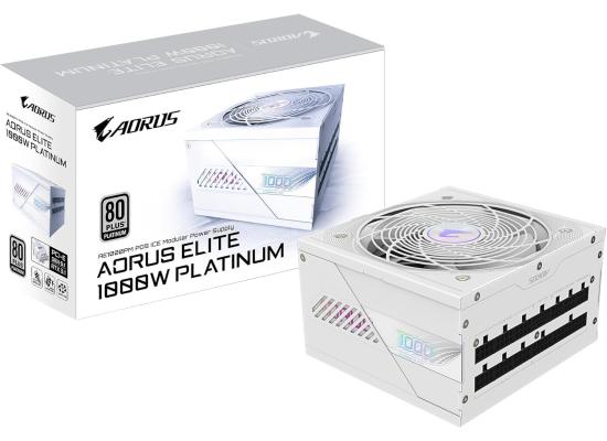 AORUS ELITE P1000W 80+ Platinum (ICE) (ATX 3.0) 1000W 80 Plus Platinum Fully Modular Power Supply w/ (12VHPWR) PCIE 5.0 Connector