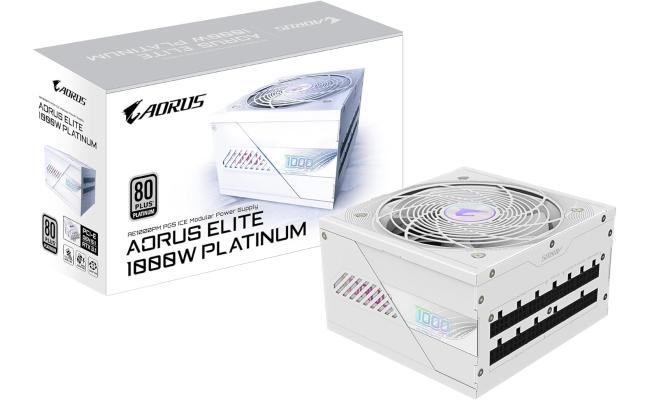 AORUS ELITE P1000W 80+ Platinum (ICE) (ATX 3.0) 1000W 80 Plus Platinum Fully Modular Power Supply w/ (12VHPWR) PCIE 5.0 Connector