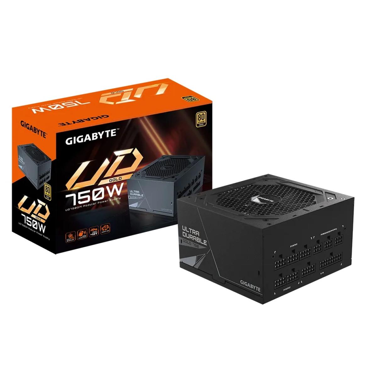 GIGABYTE UD750GM 750W 80 PLUS GOLD Fully Modular Japanese Capacitors Ultra Durable Compact ATX Design Power Supply
