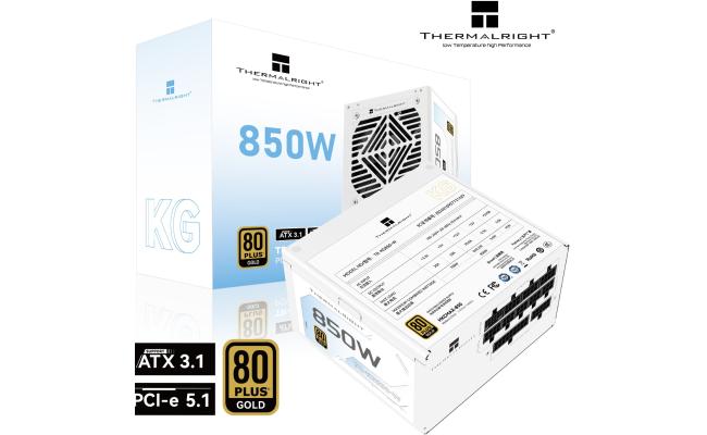 Thermalright (KG-850-W) Gold 850W (ATX 3.1) (PCIe 5.1) 80 Plus Gold Full Modular, Smart Fan - (White) Power Supply Thermalright (KG-850-W) Gold 850W (ATX 3.1) (PCIe 5.1) 80 Plus Gold Full Modular, Smart Fan - (White) Power Supply