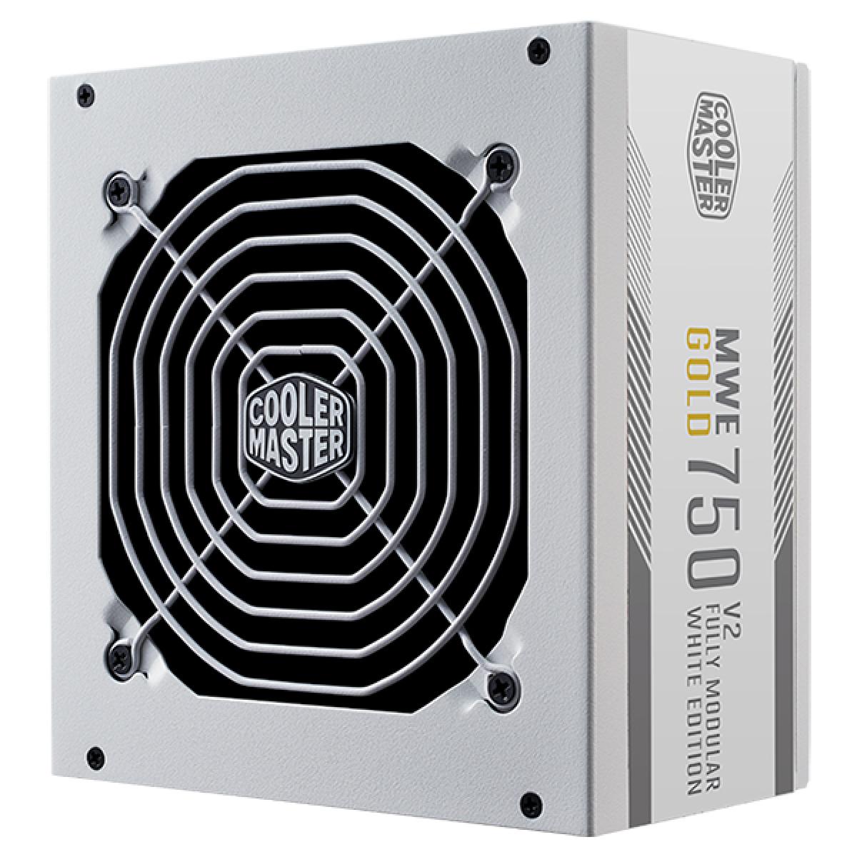 Cooler Master MWE GOLD 750 V2 (White Edition) (ATX 3.0) 750W 80 Plus Gold Fully Modular Power Supply w/ (12VHPWR) PCIE 5.0 Connector