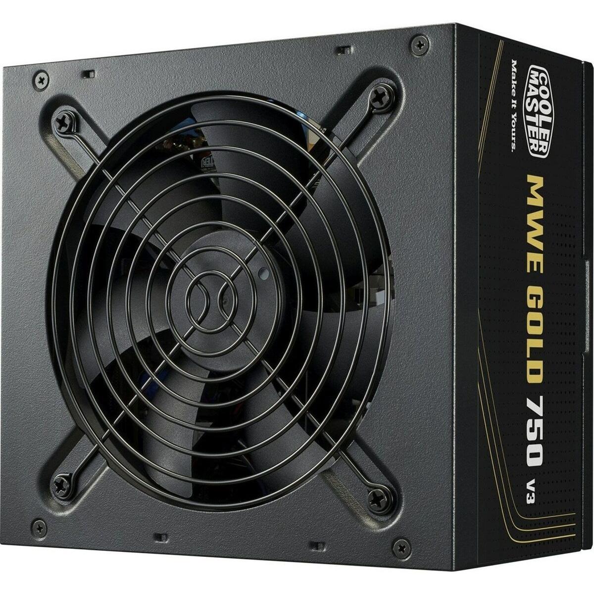 Cooler Master MWE GOLD 750 V3 (ATX 3.1) 750W 80 Plus Gold Non-Modular Power Supply w/ (12V-2x6) PCIE 5.1 Connector