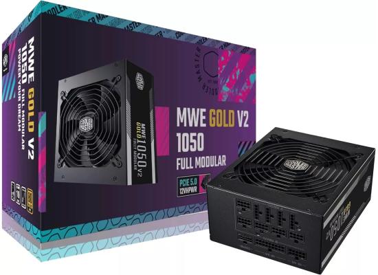 Cooler Master MWE GOLD 1050 V2 (ATX 3.0) 1050W 80 Plus Gold Fully Modular Power Supply w/ (12VHPWR) PCIE 5.0 Connector
