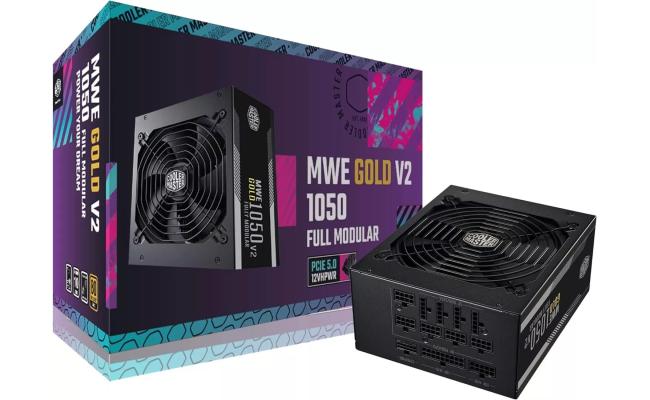 Cooler Master MWE GOLD 1050 V2 (ATX 3.0) 1050W 80 Plus Gold Fully Modular Power Supply w/ (12VHPWR) PCIE 5.0 Connector