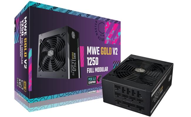Cooler Master MWE GOLD 1250 V2 (ATX 3.0) 1250W 80 Plus Gold Fully Modular Power Supply w/ (12VHPWR) PCIE 5.0 Connector