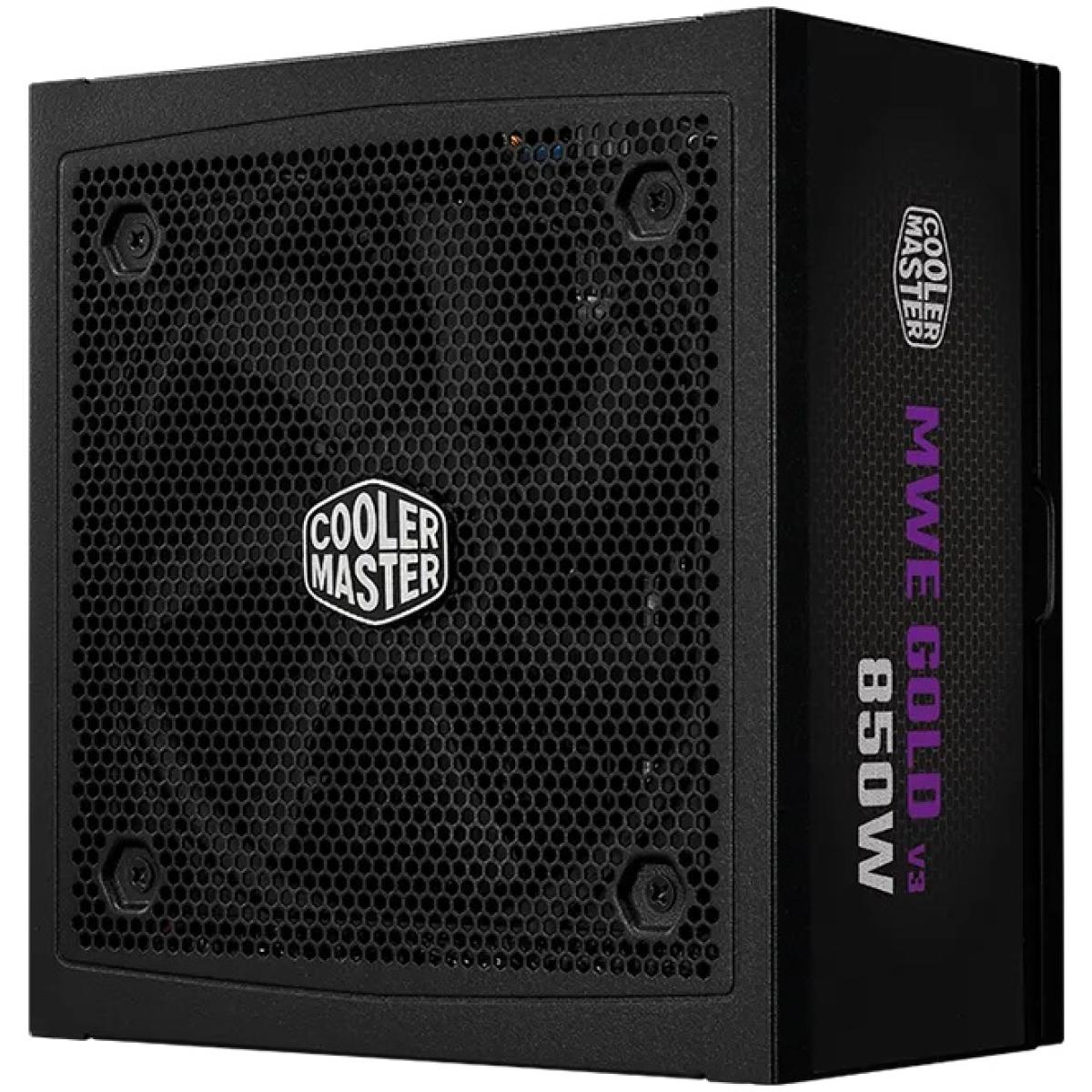 Cooler Master MWE Gold 850 V3 (ATX 3.1) 850W 80 Plus Gold Fully Modular Power Supply w/ (12V-2x6) PCIE 5.1 Connector