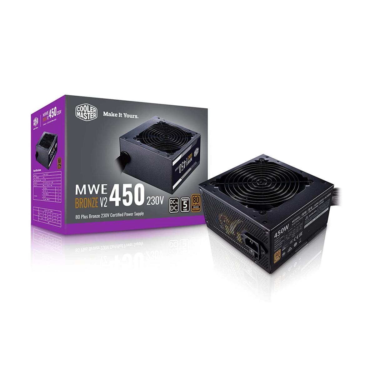 Cooler Master MWE 450 450w Bronze V2 80 PLUS MasterWatt Lite Power Supply