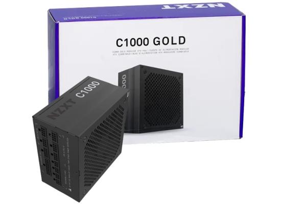 NZXT C1000, 1000W 80+ Gold Full Modular ATX Gaming Power Supply w/ Hybrid Silent Fan Control, Fluid Dynamic Bearings 