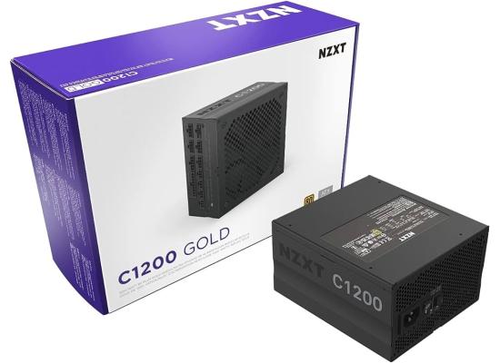 NZXT C1200, 1200W 80+ Gold Full Modular (ATX 3.0) PCIE 5.0 (12VHPWR) Gaming Power Supply w/ Hybrid Silent Fan Control, Fluid Dynamic Bearings 
