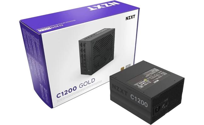 NZXT C1200, 1200W 80+ Gold Full Modular (ATX 3.0) PCIE 5.0 (12VHPWR) Gaming Power Supply w/ Hybrid Silent Fan Control, Fluid Dynamic Bearings