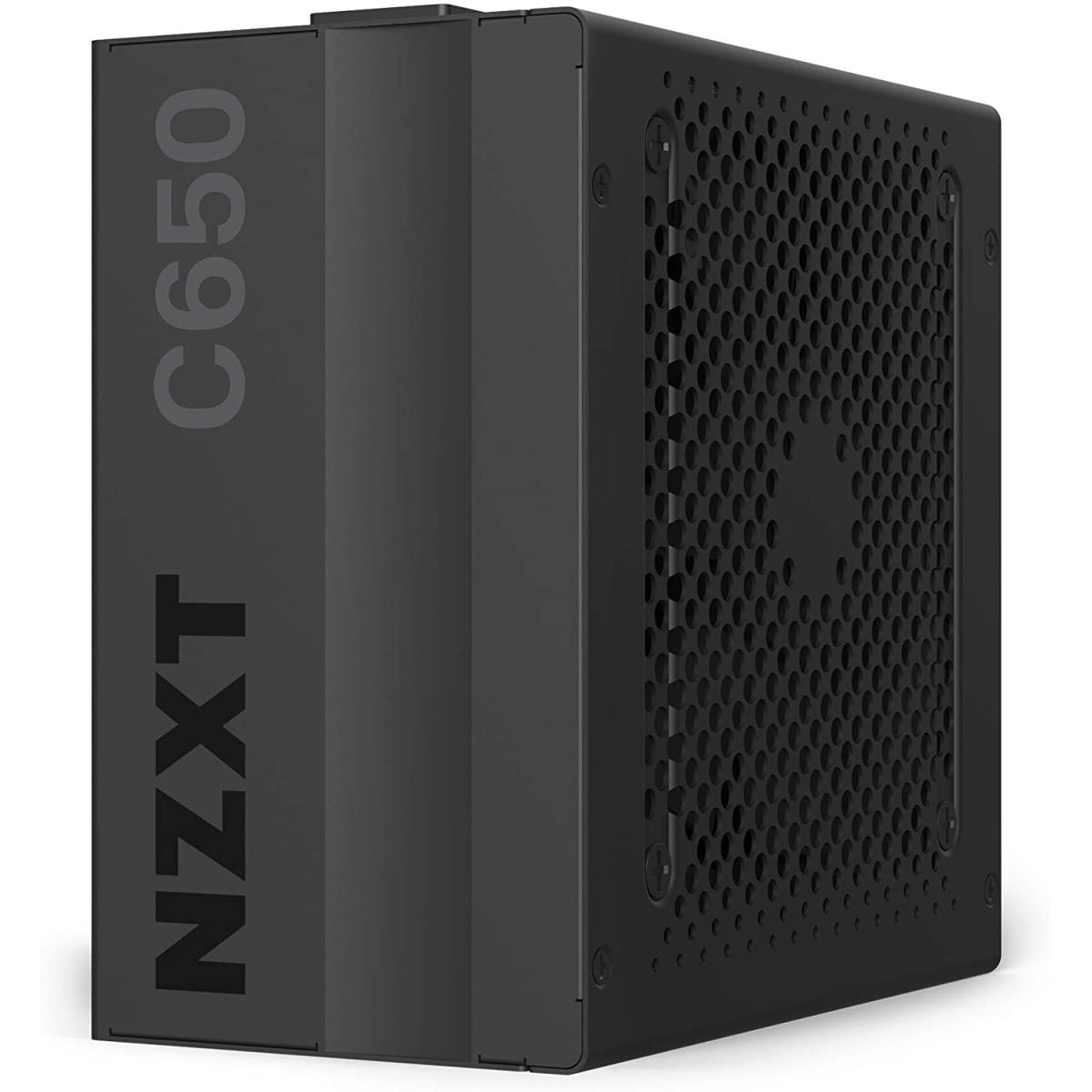 NZXT C650, 650 Watt 80+ Gold Certified, Hybrid Silent Fan Control, Fluid Dynamic Bearings - Modular Design ATX Gaming Power Supply