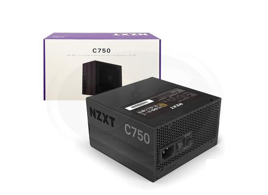 NZXT C750, 750W 80+ Gold Full Modular ATX Gaming Power Supply w/ Hybrid Silent Fan Control, Fluid Dynamic Bearings 