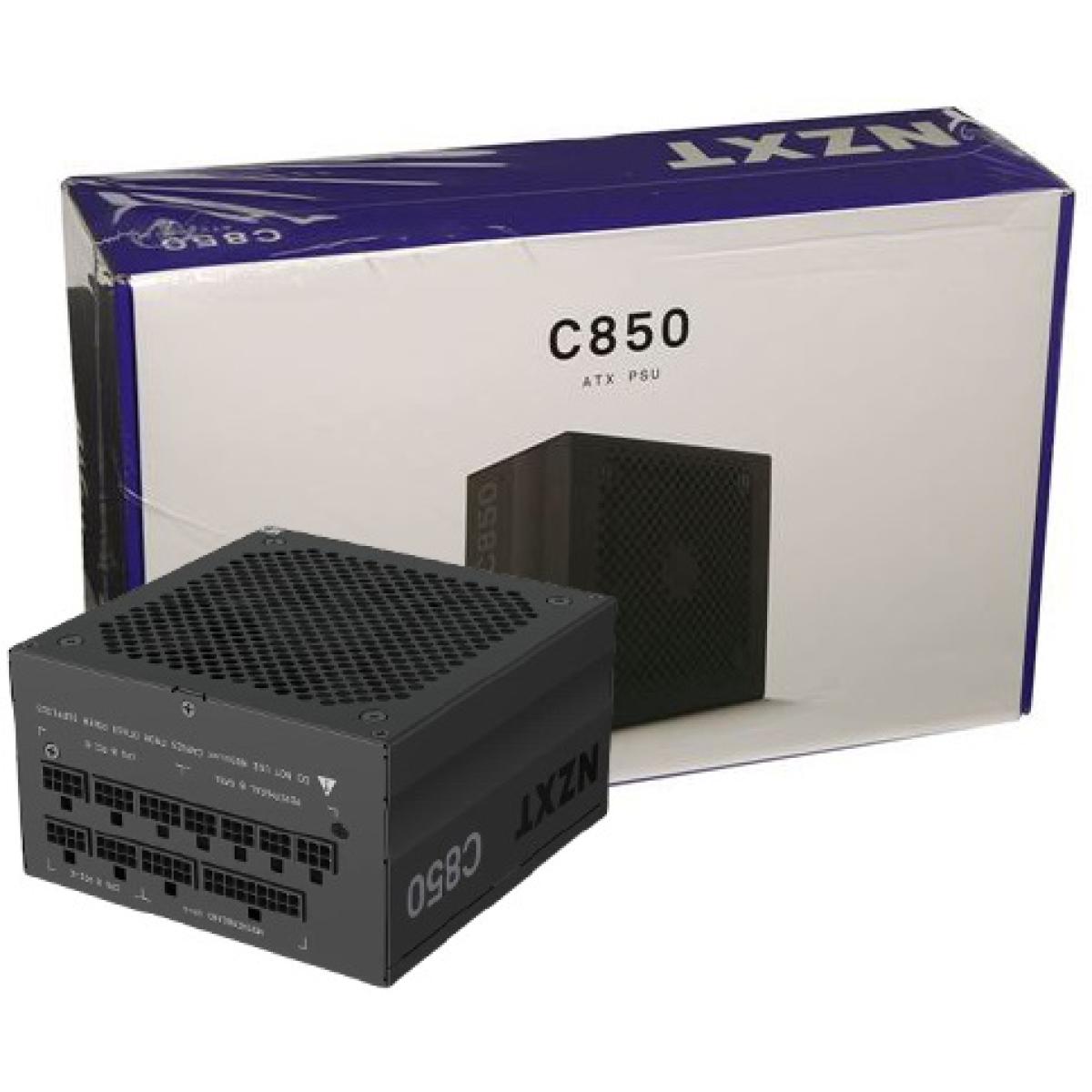 NZXT C850, 850W 80+ Gold Full Modular ATX Gaming Power Supply w/ Hybrid Silent Fan Control, Fluid Dynamic Bearings
