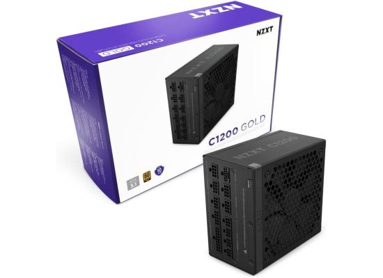 NZXT C1200, 1200W 80+ Gold Full Modular ATX (3.1) (PCIe 5.1) Gaming Power Supply w/ 135mm fluid dynamic bearing fan with Zero Fan Mode (Black)