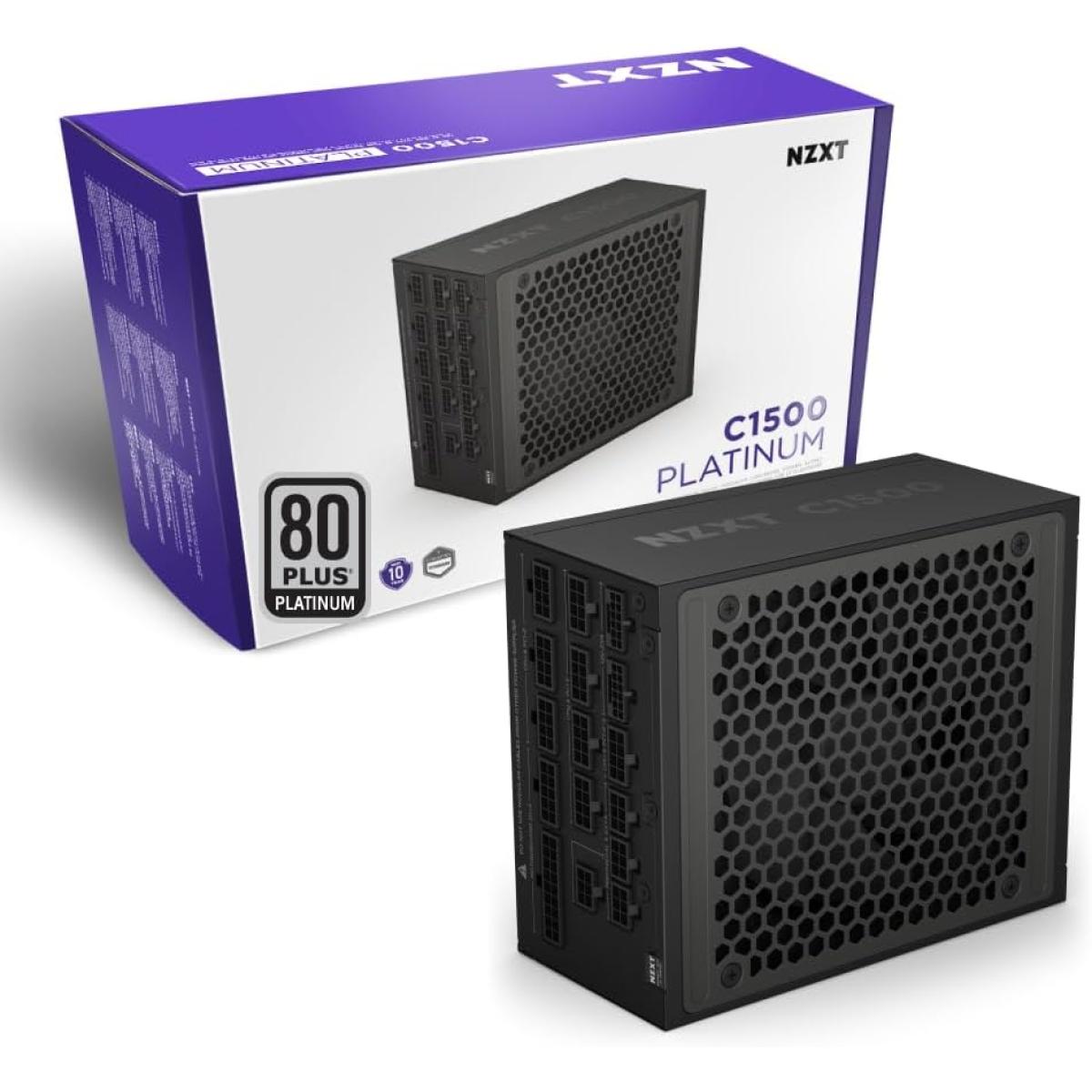 NZXT C1500, 1500W 80+ Platinum Full Modular ATX (3.1) (PCIe 5.1) Gaming Power Supply w/ 140mm Magnetic Levitation Low Noise Fan(Black)
