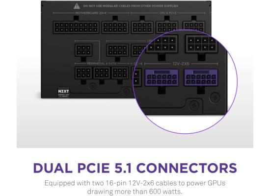 NZXT C1500, 1500W 80+ Platinum Full Modular ATX (3.1) (PCIe 5.1) Gaming Power Supply w/ 140mm Magnetic Levitation Low Noise Fan(Black)