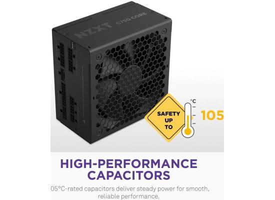 NZXT C750 Gold Core, 750W 80+ Gold Full Modular ATX (3.1) (PCIe 5.1) Gaming Power Supply w/ 135mm fluid dynamic bearing fan with Zero Fan Mode (Black)