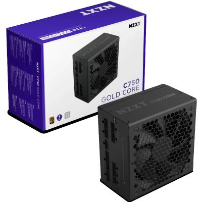 NZXT C750 Gold Core, 750W 80+ Gold Full Modular ATX (3.1) (PCIe 5.1) Gaming Power Supply w/ 135mm fluid dynamic bearing fan with Zero Fan Mode (Black)