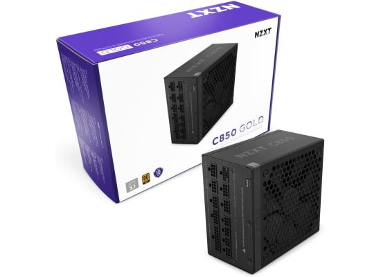 NZXT C850, 850W 80+ Gold Full Modular ATX (3.1) (PCIe 5.1) Gaming Power Supply w/ 135mm fluid dynamic bearing fan with Zero Fan Mode (Black)