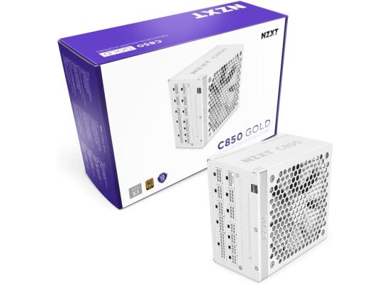 NZXT C850, 850W 80+ Gold Full Modular ATX (3.1) (PCIe 5.1) Gaming Power Supply w/ 135mm fluid dynamic bearing fan with Zero Fan Mode (White)