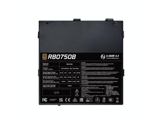 Lian Li RB750B PSU BLACK PCIE 5.1 (12V-2×6) 80 PLUS Bronze Non-Modular Power Supply, PCIe 6+2 pin cable,Includes full cable set for CPU, GPU, SATA, and PATA connections..