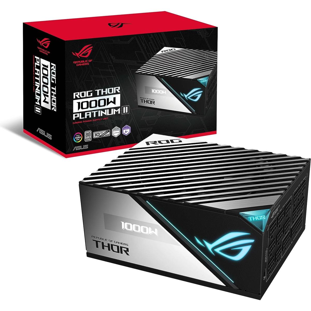 ASUS ROG THOR 1000W Platinum II (ATX 3.0) 80 Plus Platinum Fully Modular Power Supply w/ (12VHPWR) PCIE 5.0 Connector
