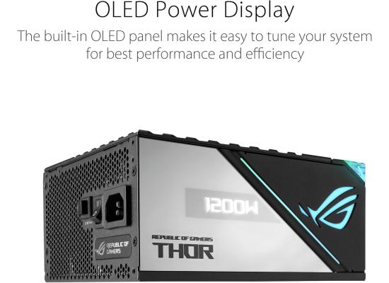 ASUS ROG THOR 1200W Platinum II (ATX 3.0) 80 Plus Platinum Fully Modular Power Supply w/ (12VHPWR) PCIE 5.0 Connector
