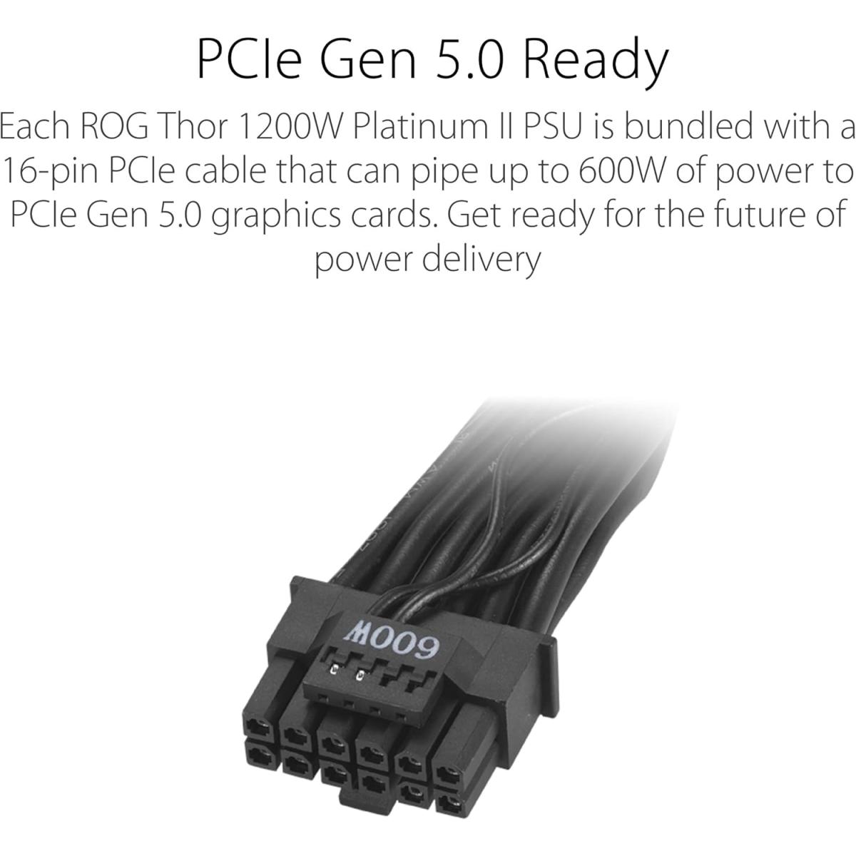 ASUS ROG THOR 1600W Titanium (ATX 3.0) 80 Plus Titanium Fully Modular Power Supply w/ (12VHPWR) PCIE 5.0 Connector