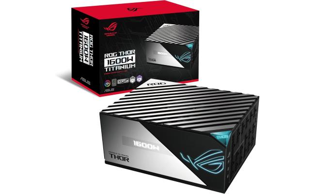 ASUS ROG THOR 1600W Titanium (ATX 3.0) 80 Plus Titanium Fully Modular Power Supply w/ (12VHPWR) PCIE 5.0 Connector