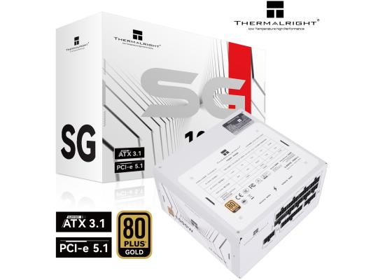 Thermalright (SG-1000-W) Gold 1000W (ATX 3.1) (PCIe 5.1) 80 Plus Gold Full-Modular, Smart Fan - Power Supply (White)
