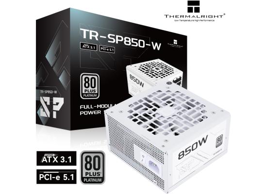 Thermalright (SP-850-W) Platinum 850W (ATX 3.1) (PCIe 5.1) 80 Plus Platinum Full Modular, Smart Fan - Power Supply (White)