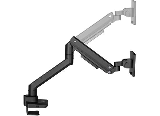SilverStone ARM14B (Black) Single Monitor Arm w/ Heavy-Duty Gas Spring Design & Versatile Adjustability, For Monitors Up To 49" Size & 20kg Weight, VESA Mounting Interface Standard (MIS), 100mm x 100mm / 75mm x 75 mm Mounting Hole