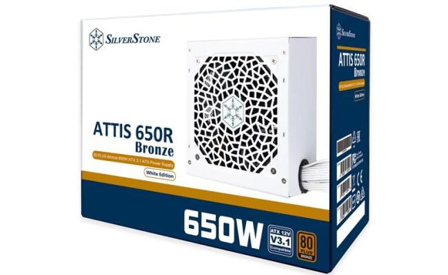 SilverStone ATTIS 650R Bronze 650W ATX 3.1 80 PLUS Bronze Performance Power Supply w/ Silent 120mm fan (White)