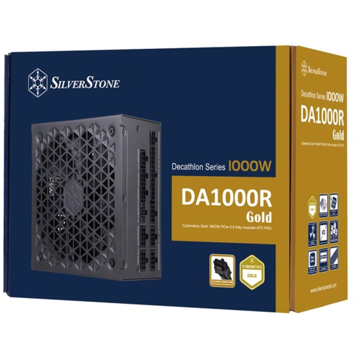 SilverStone DA1000R Gold 1000W (ATX 3.0) PCIE 5.0 (12VHPWR) 80 Plus Gold Full Modular - High Performance Power Supply