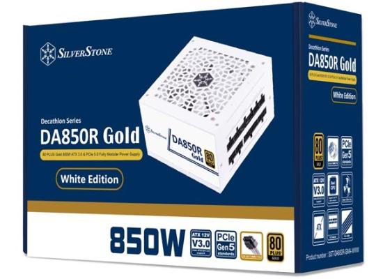 SilverStone DA850R (White Edition) Gold 850W (ATX 3.0) PCIE 5.0 (12VHPWR) 80 Plus Gold Full Modular - High Performance Power Supply