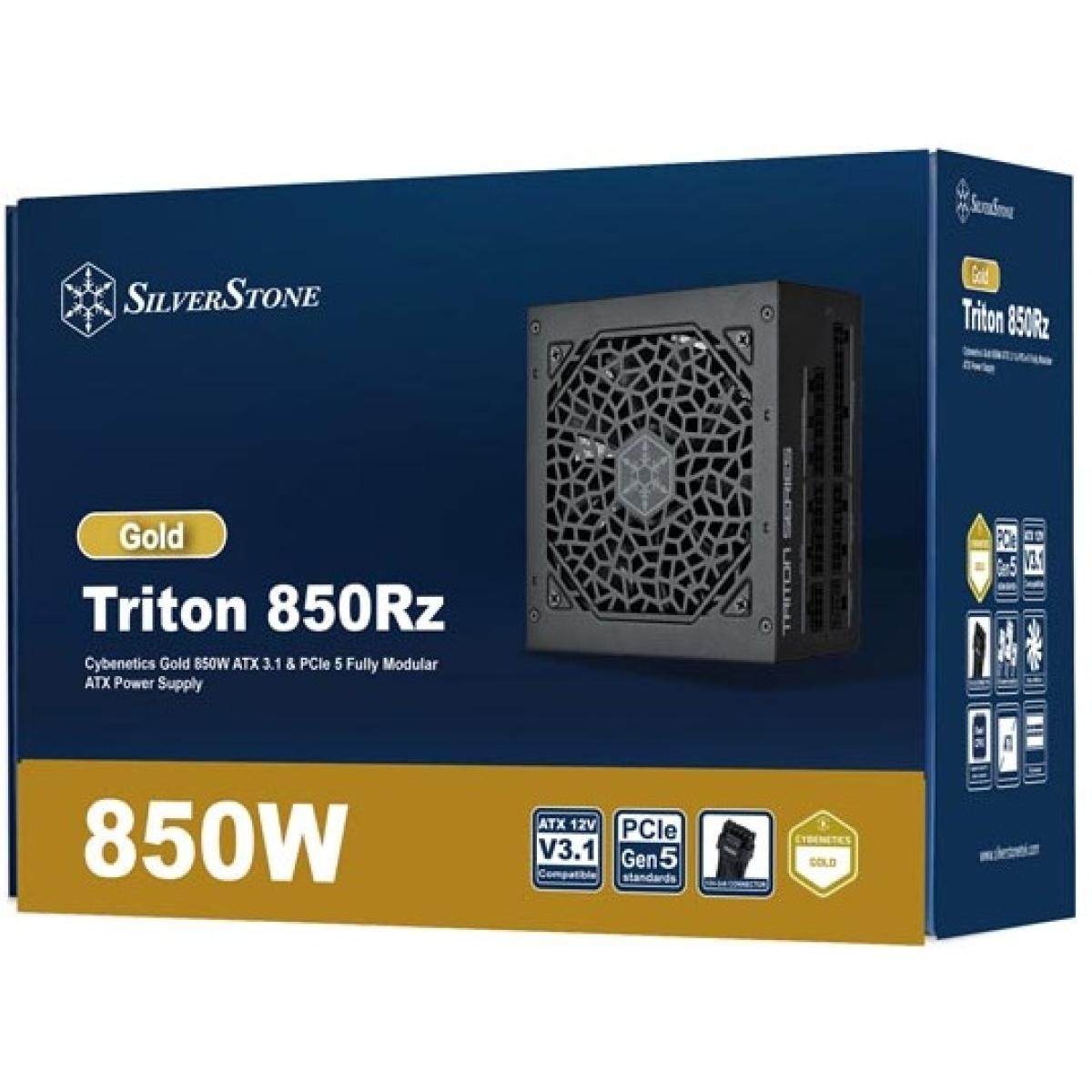 SilverStone Triton 850Rz Gold 850W (ATX 3.1) PCIE 5.1 (12V-2x6 ) Full Modular 80 Plus Gold - High Performance Power Supply w/ Silent 120mm Fan