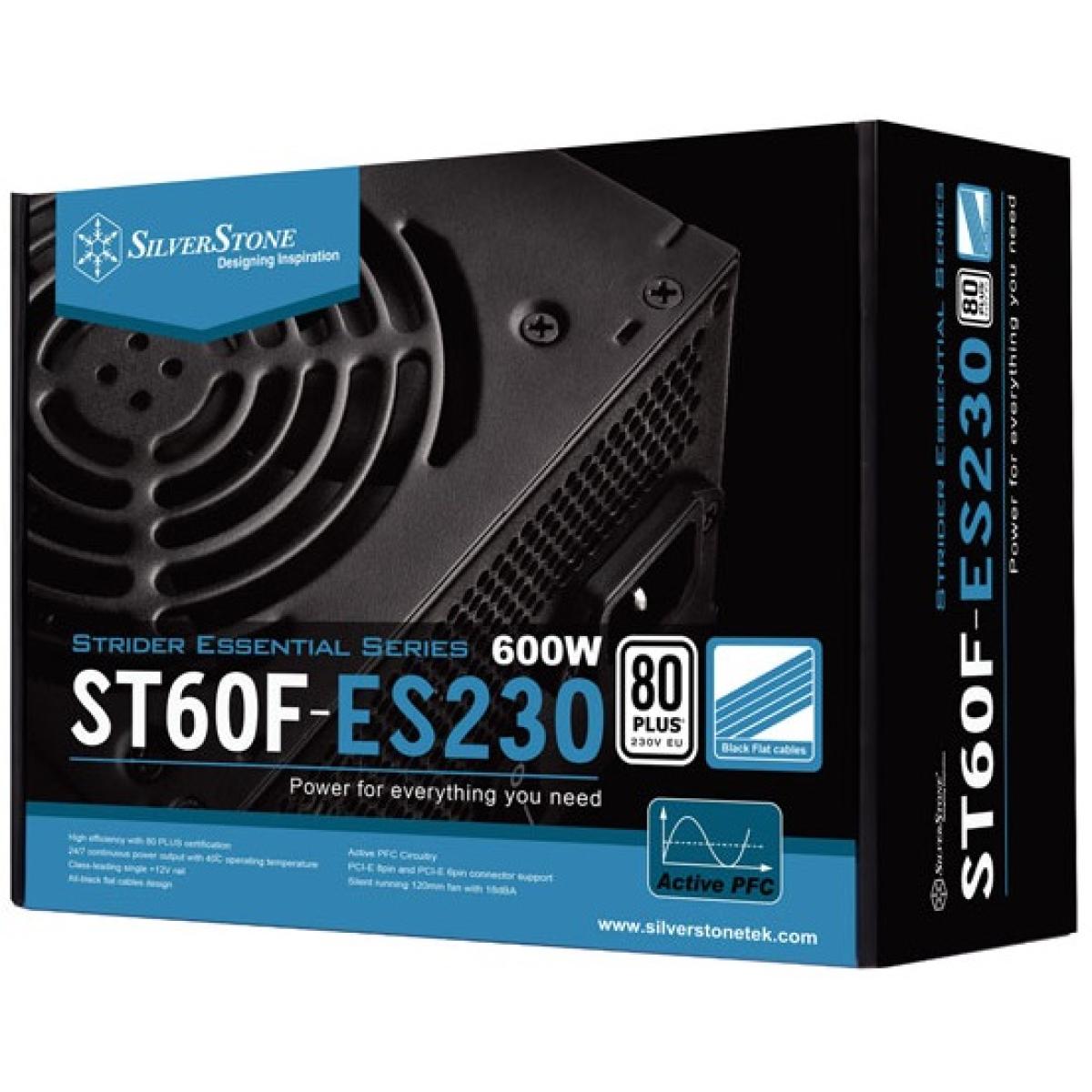 SilverStone ST60F-ES230 600W ATX 80 Plus Entry Level Power Supply w/ Silent Running 120mm Fan