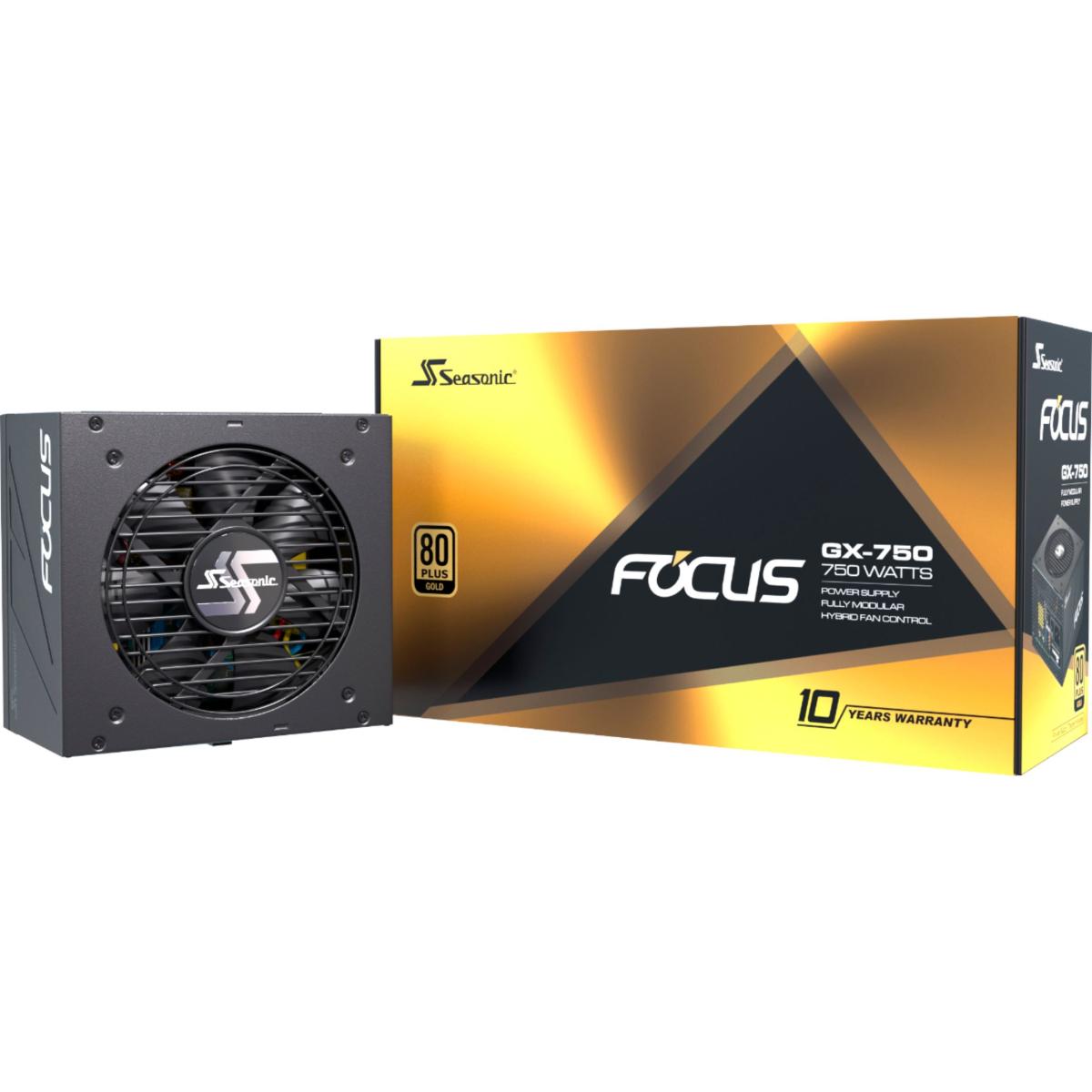 Seasonic FOCUS GX-750, 750W 80 Plus Gold Fully Modular Power Supply w/ Hybrid Fan Control